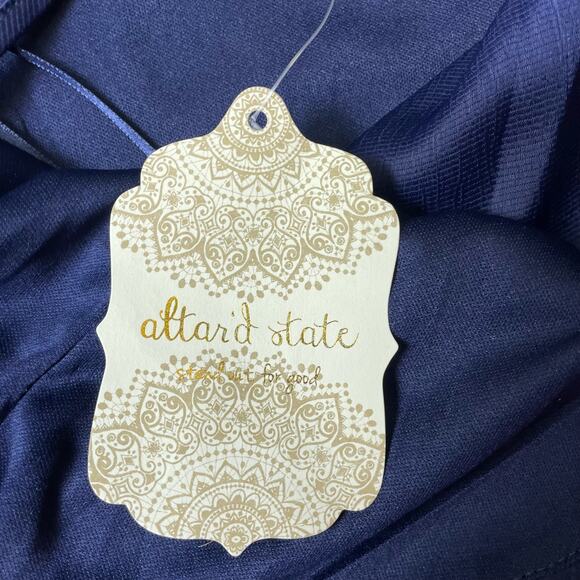 Altar’d State Navy Blue Satin Ruffled V-Neck Artesia Romper NWT Size S - Picture 10 of 10